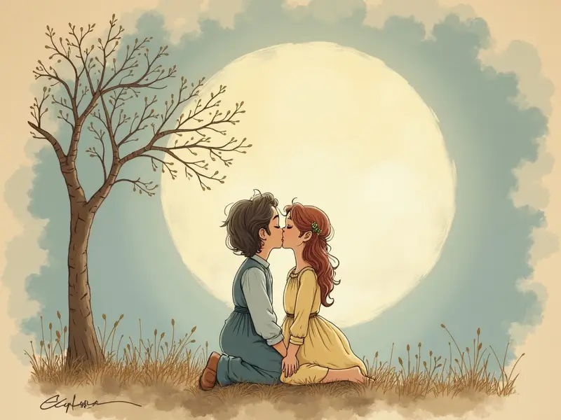 Ilustración del sueño: beso