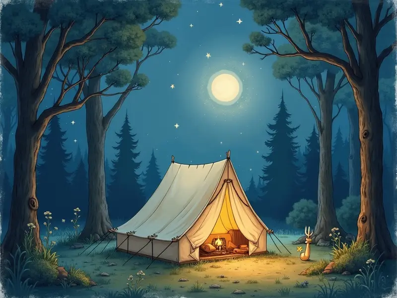 Ilustración del sueño: campamento