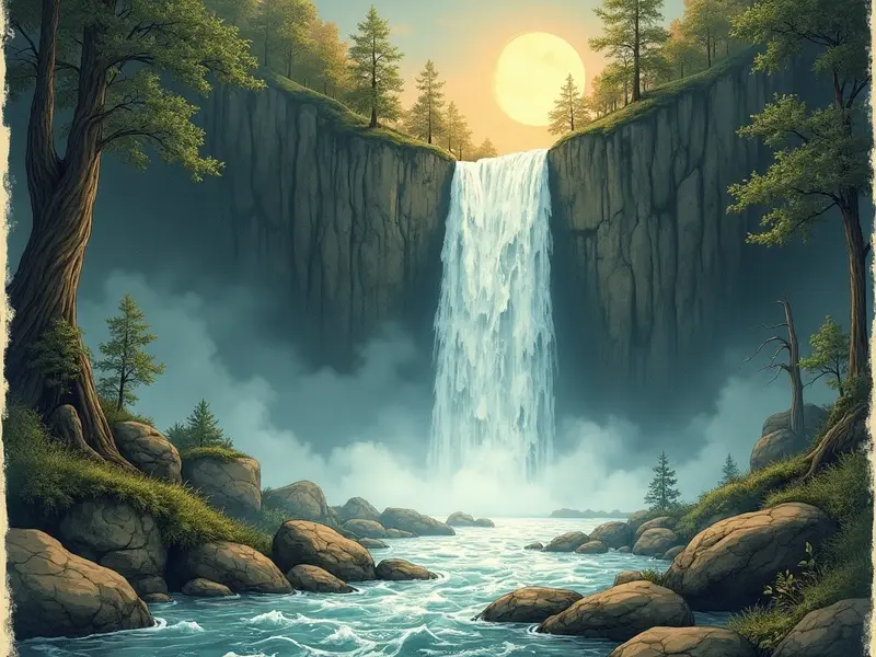 Ilustración del sueño: cascada de agua