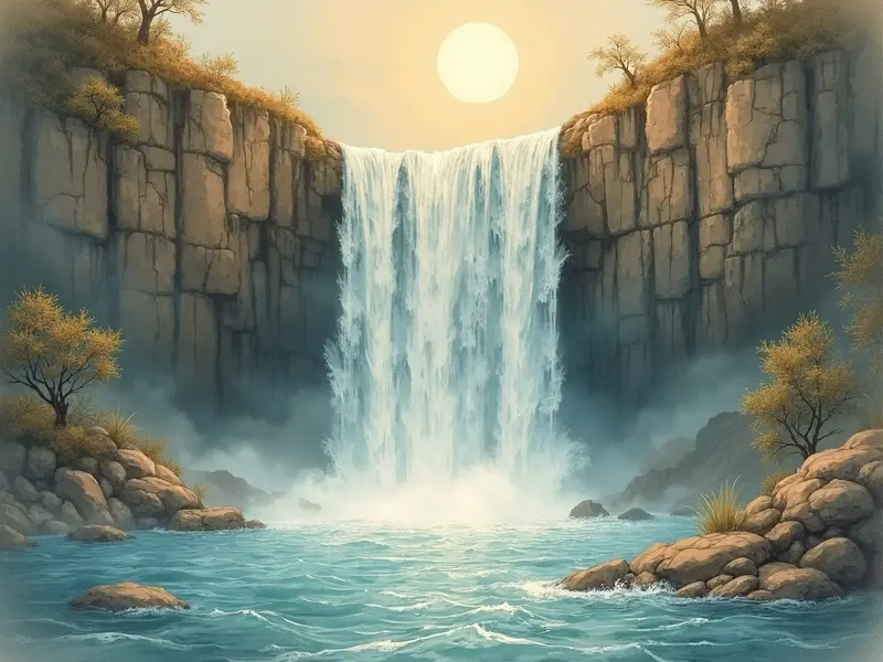 Ilustración del sueño: cascada