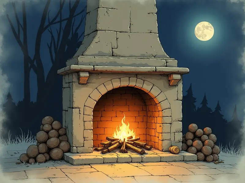 Ilustración del sueño: chimenea apagada