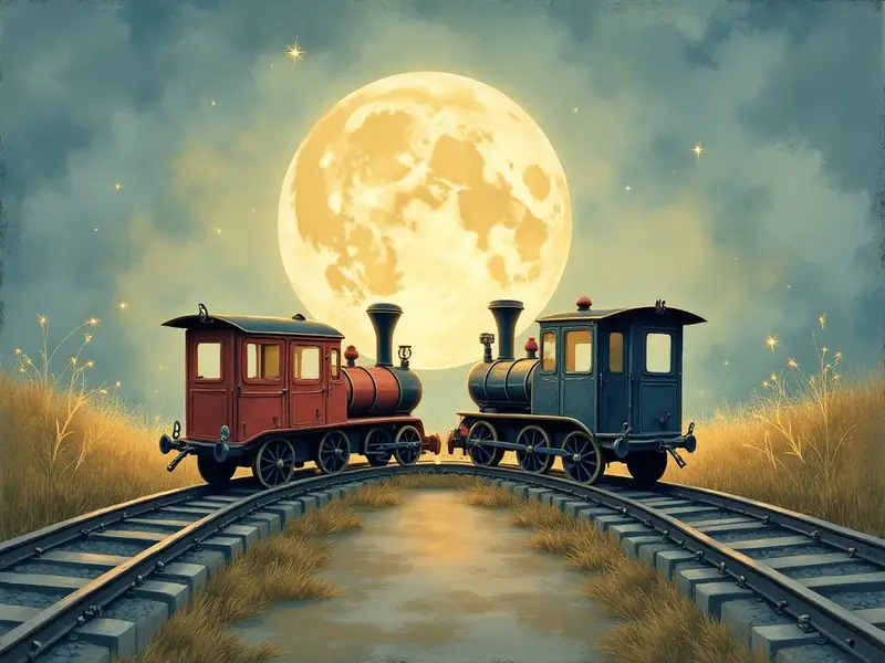 Ilustración del sueño: choque de trenes