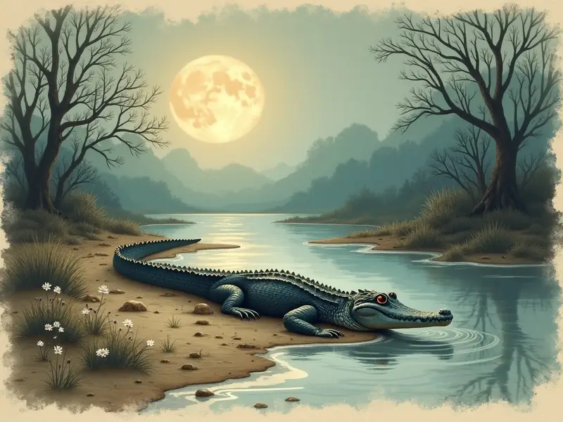 Ilustración del sueño: cocodrilo