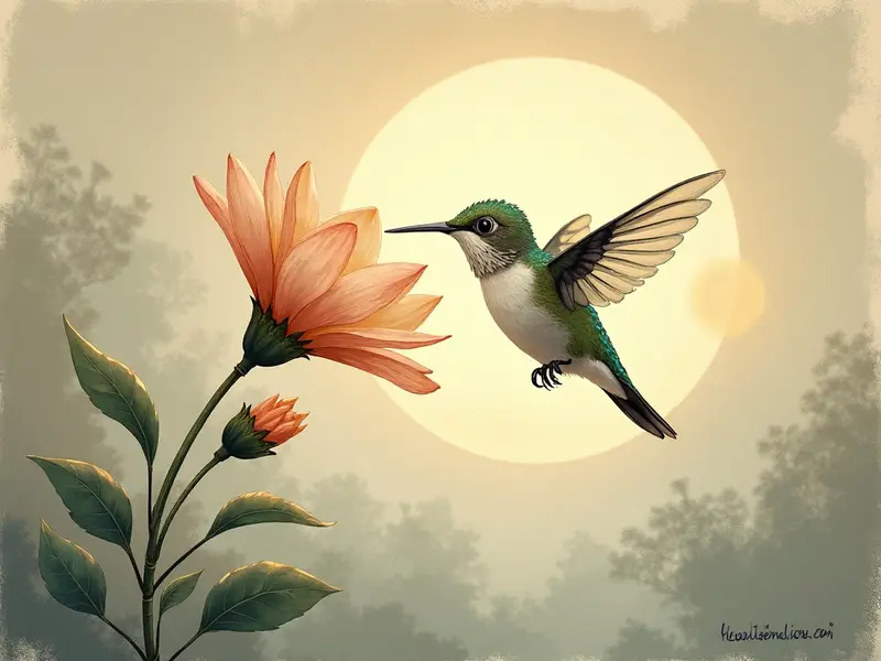 Ilustración del sueño: colibrí volando