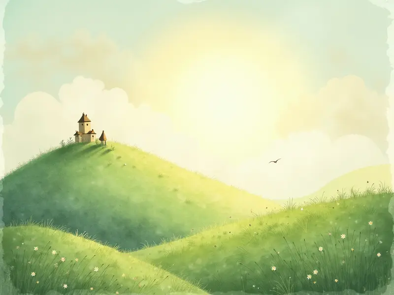 Ilustración del sueño: colina verde