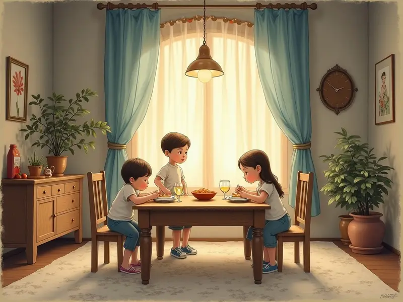 Ilustración del sueño: comedor vacío