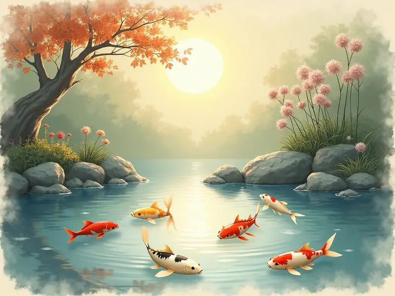 Ilustración del sueño: estanque de peces