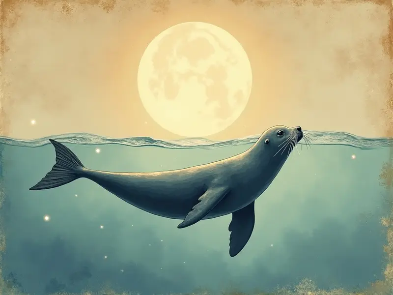 Ilustración del sueño: focas nadando