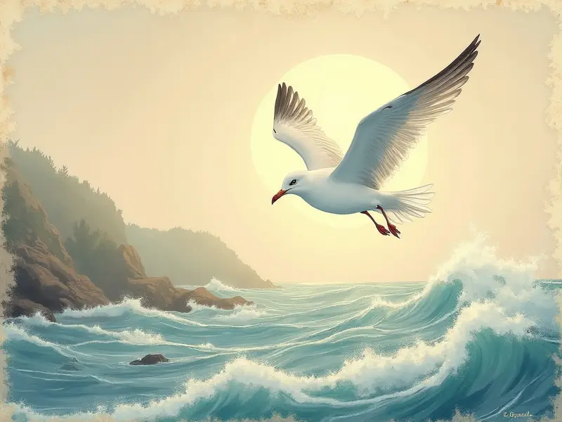 Ilustración del sueño: gaviotas volando