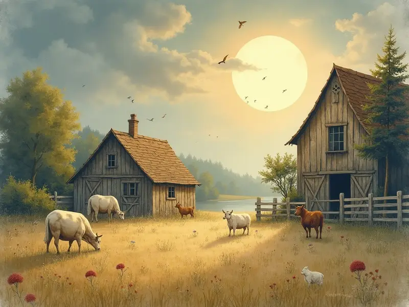 Ilustración del sueño: granja