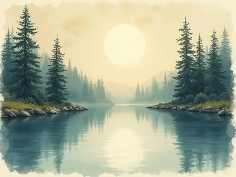 Ilustración del sueño: lago