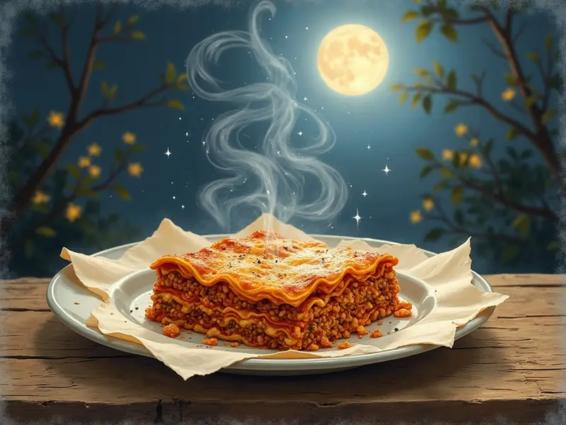 Ilustración del sueño: lasaña