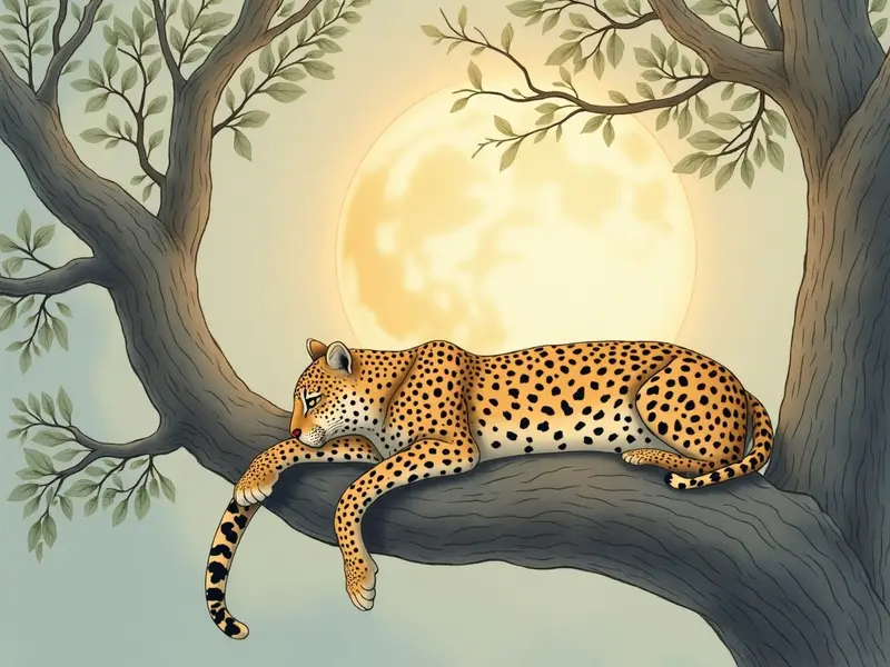 Ilustración del sueño: leopardo