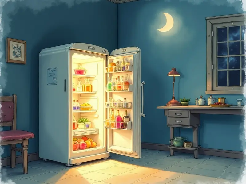 Ilustración del sueño: nevera llena de comida