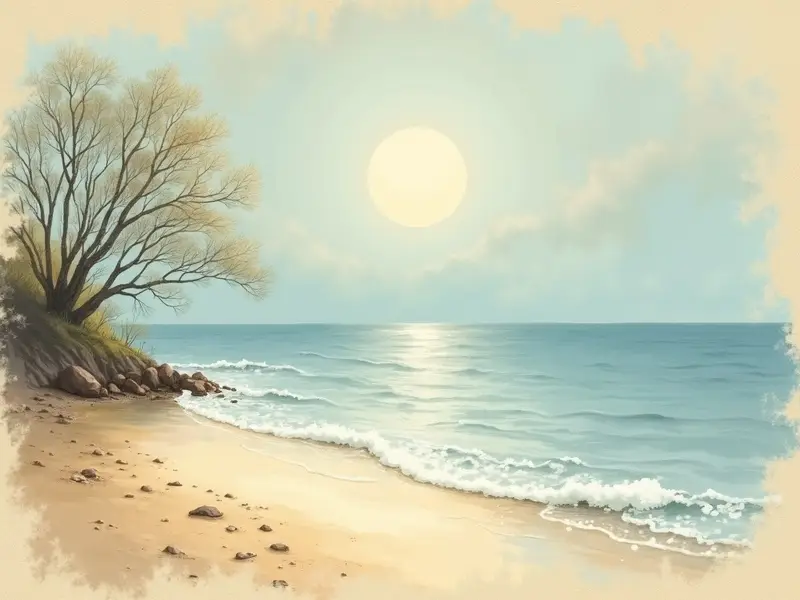 Ilustración del sueño: orilla