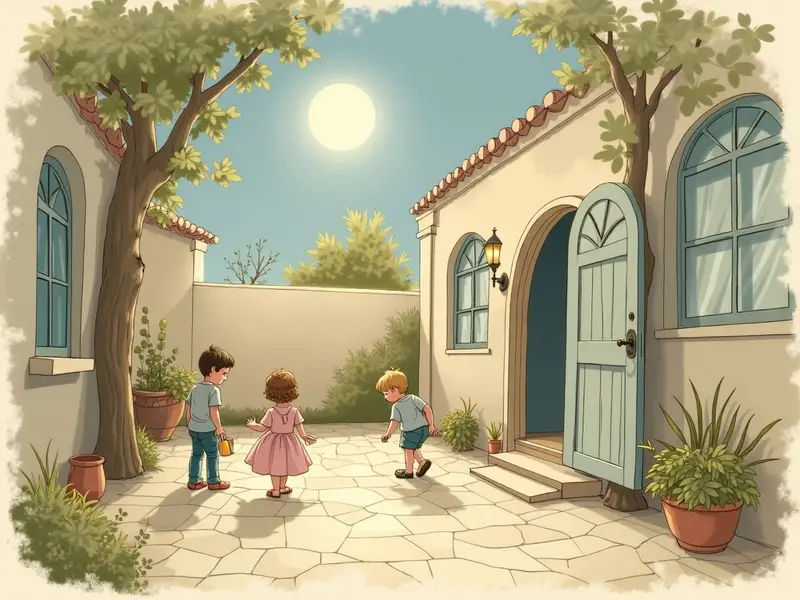 Ilustración del sueño: patio