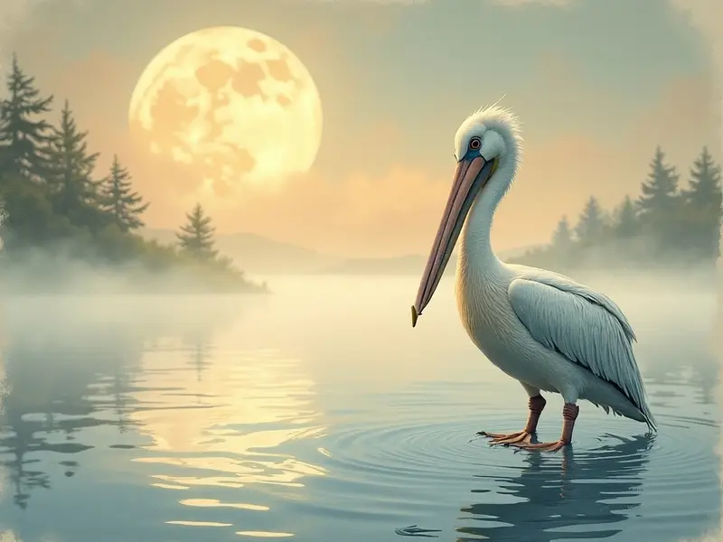 Ilustración del sueño: pelícano blanco