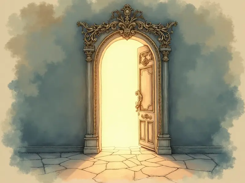 Ilustración del sueño: portal de un edificio