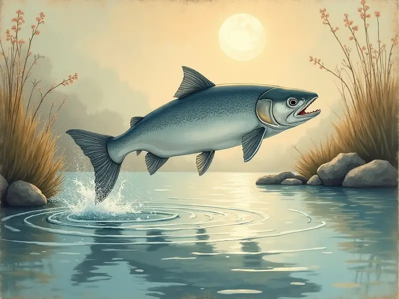Ilustración del sueño: comer salmón