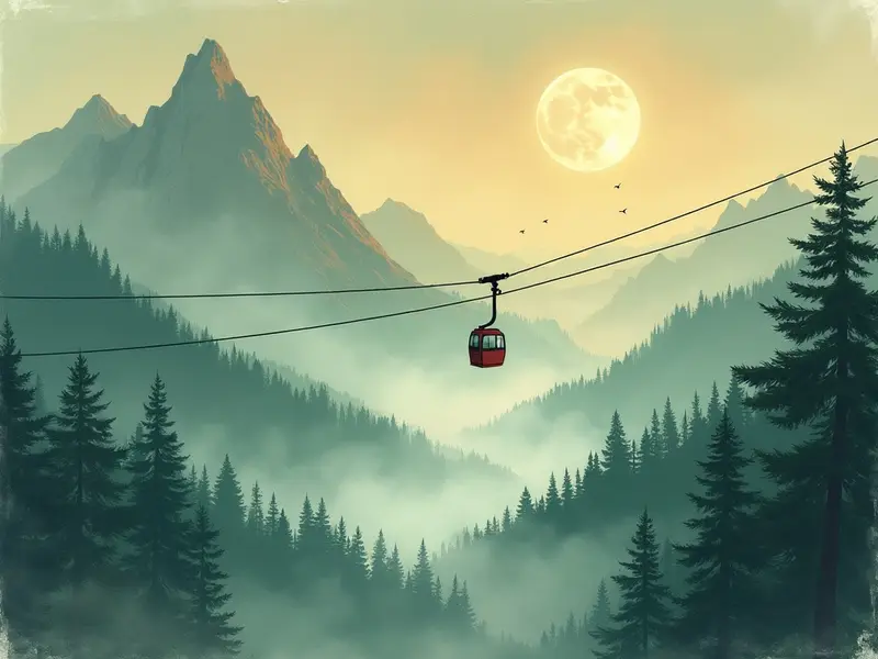 Ilustración del sueño: teleférico