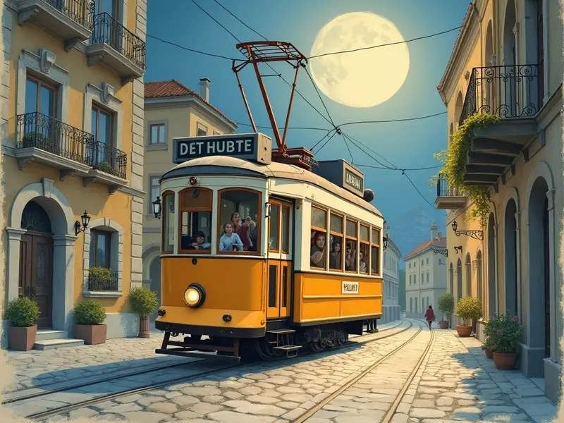 Ilustración del sueño: tranvía