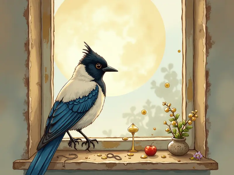 Ilustración del sueño: urraca volando