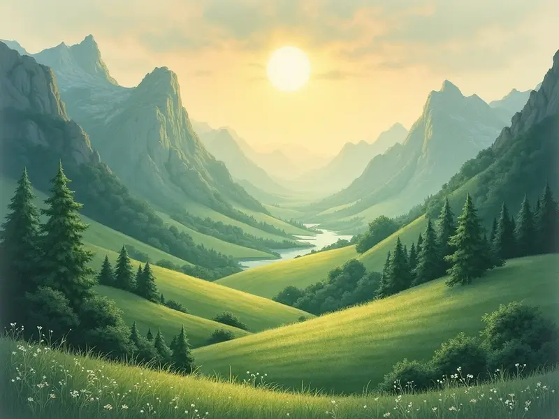 Ilustración del sueño: valle