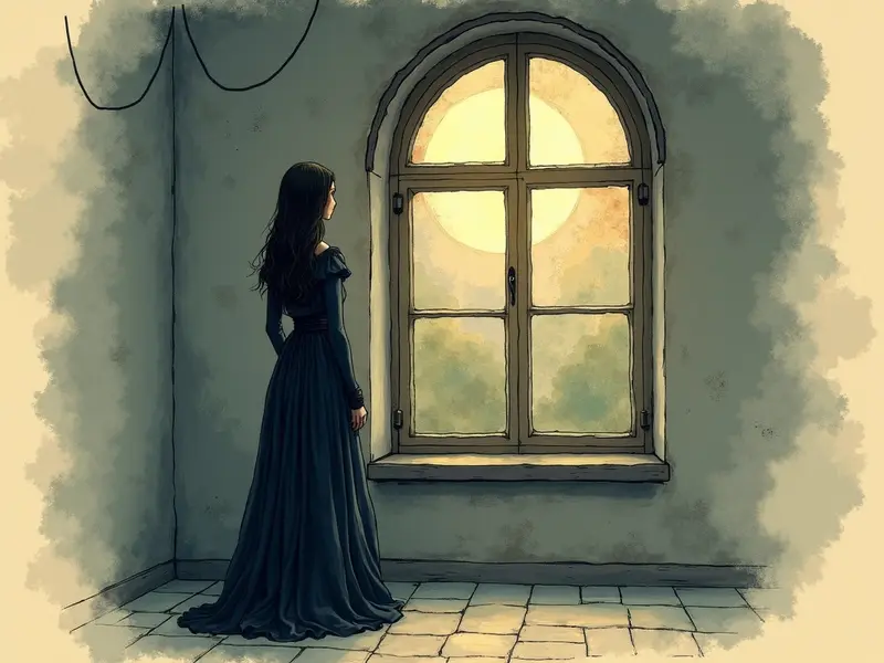 Ilustración del sueño: viuda llorando