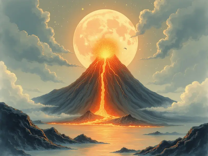 Ilustración del sueño: volcán
