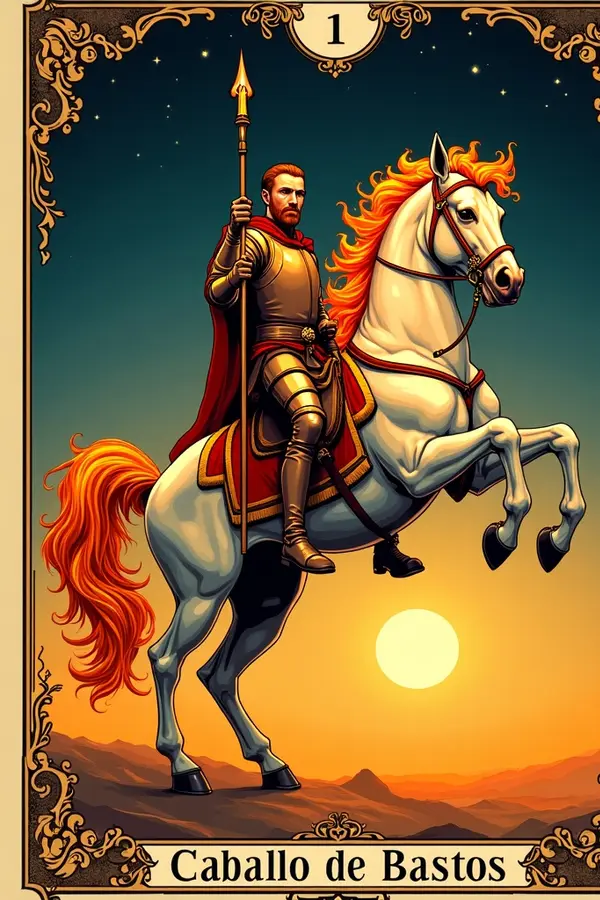 Carta del tarot Caballo de Bastos