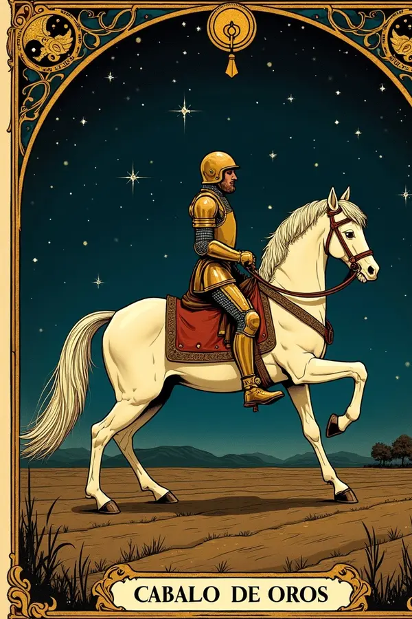 Carta del tarot Caballo de Oros