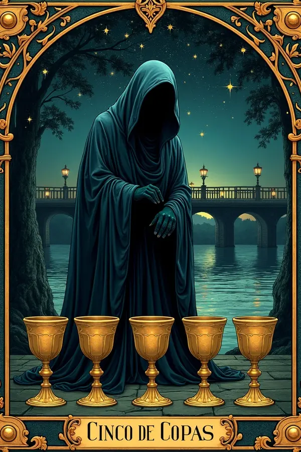 Carta del tarot Cinco de Copas