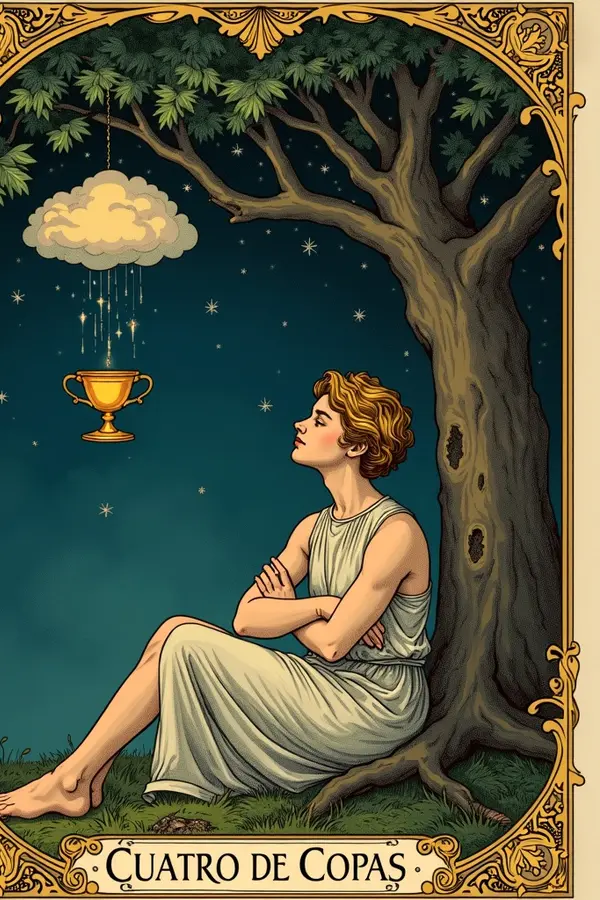 Carta del tarot Cuatro de Copas