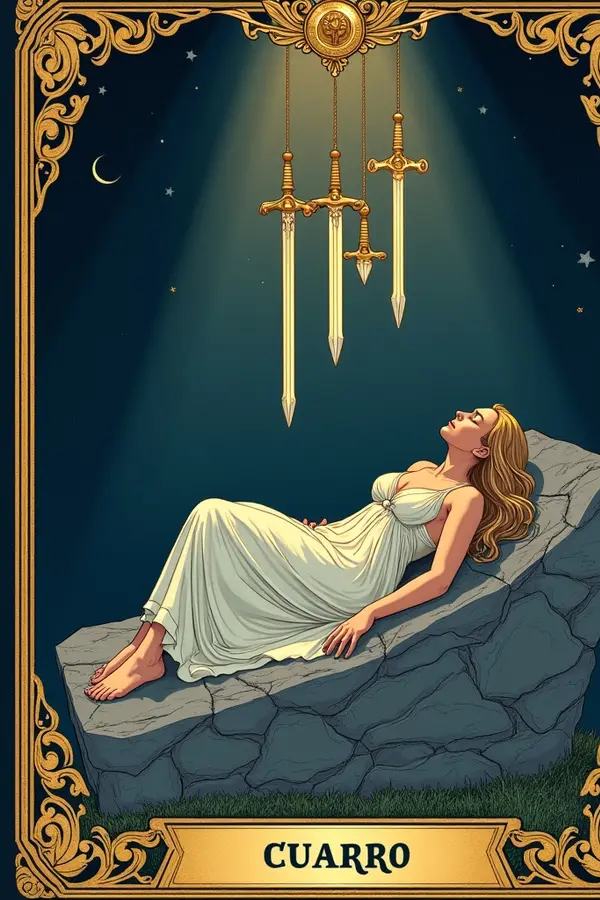 Carta del tarot Cuatro de Espadas