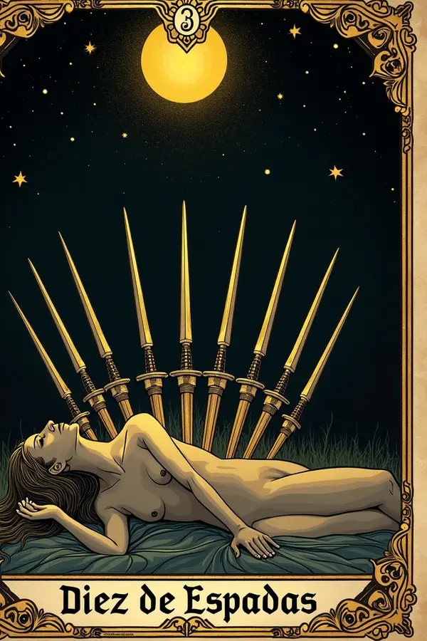 Carta del tarot Diez de Espadas