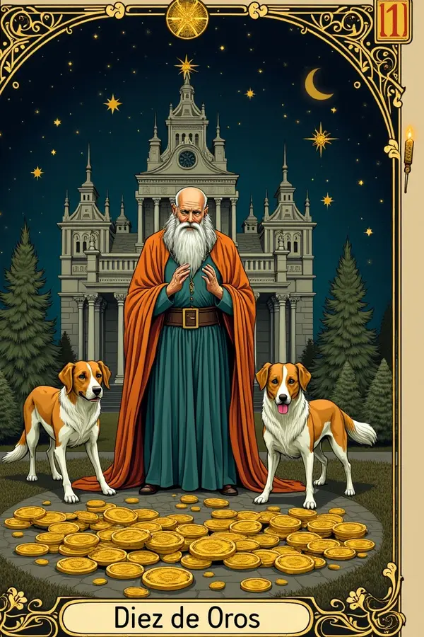 Carta del tarot Diez de Oros