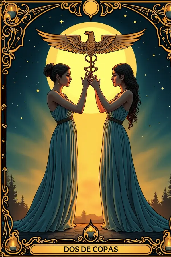 Carta del tarot Dos de Copas