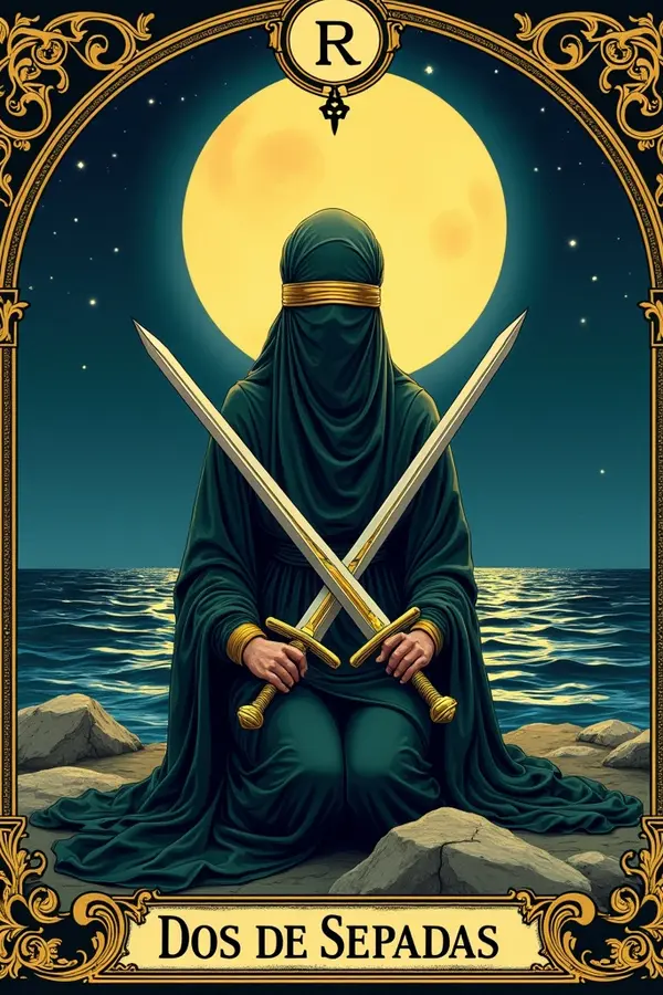 Carta del tarot Dos de Espadas