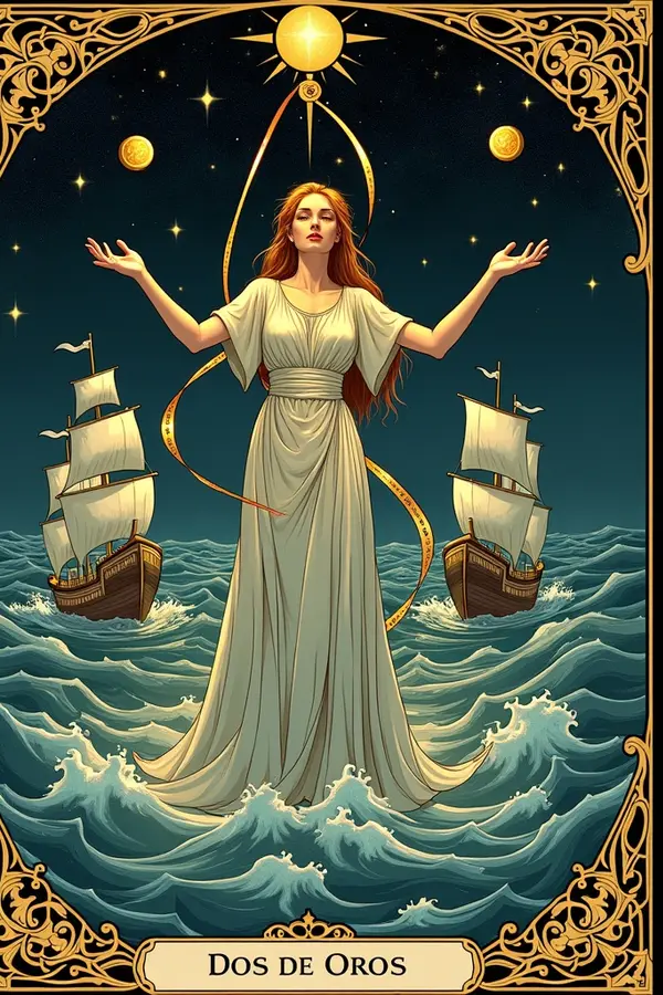 Carta del tarot Dos de Oros