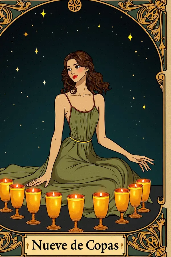 Carta del tarot Nueve de Copas