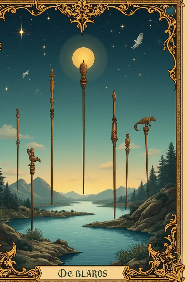 Carta del tarot Ocho de Bastos