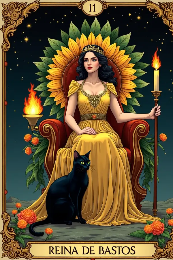Carta del tarot Reina de Bastos