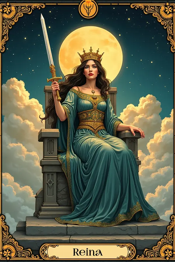 Carta del tarot Reina de Espadas