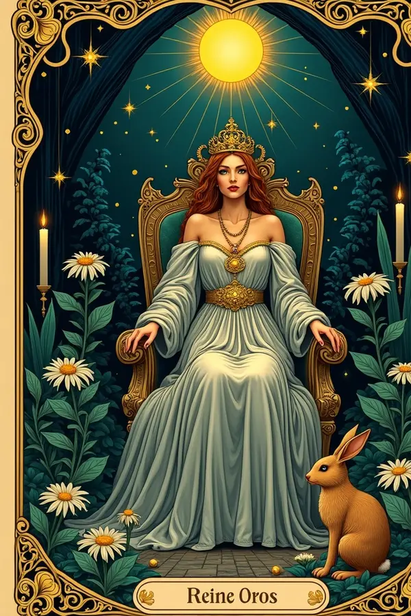 Carta del tarot Reina de Oros