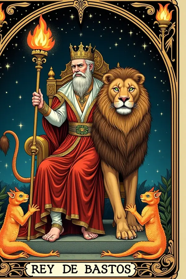Carta del tarot Rey de Bastos