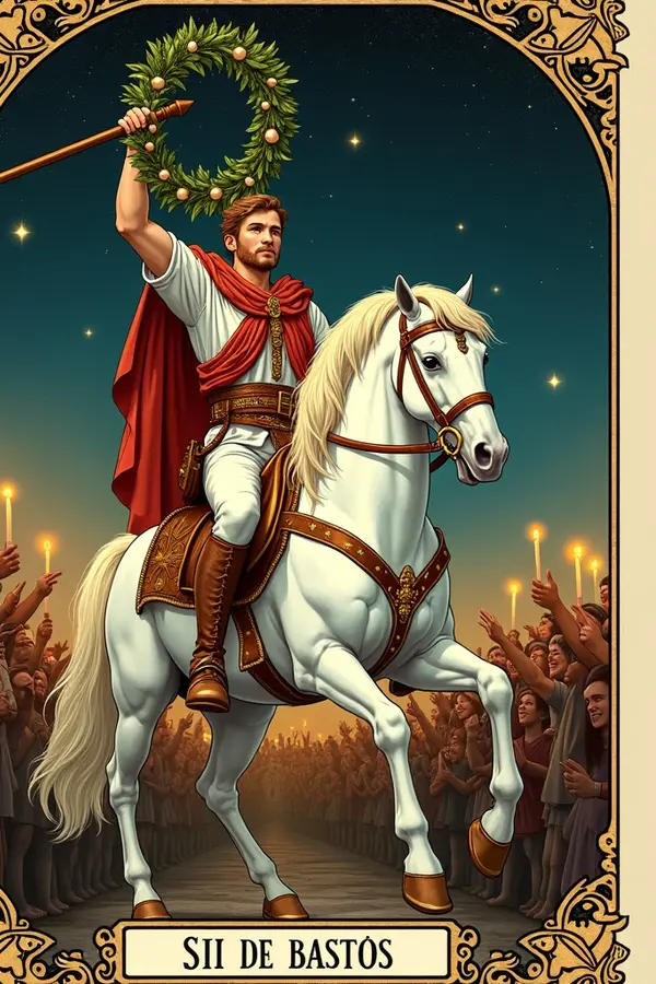Carta del tarot Seis de Bastos