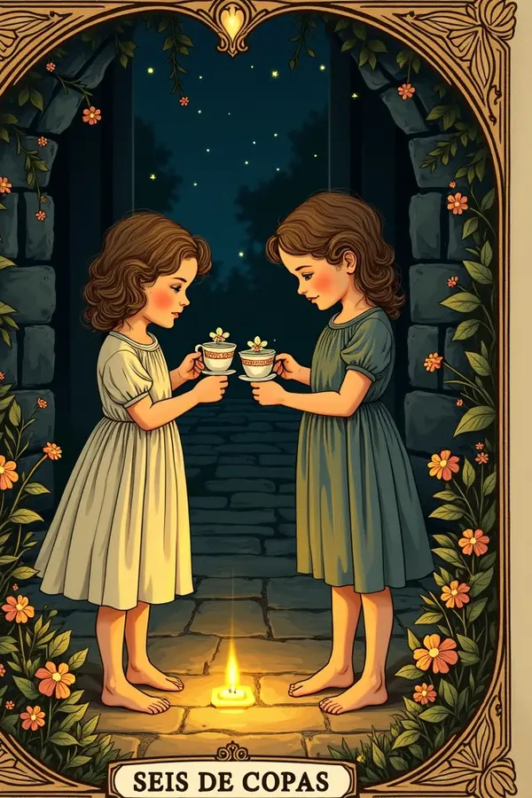 Carta del tarot Seis de Copas