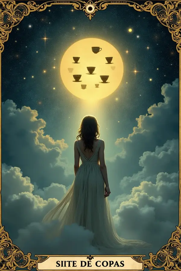 Carta del tarot Siete de Copas
