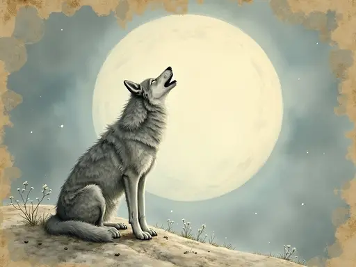 Ilustración del sueño: lobo